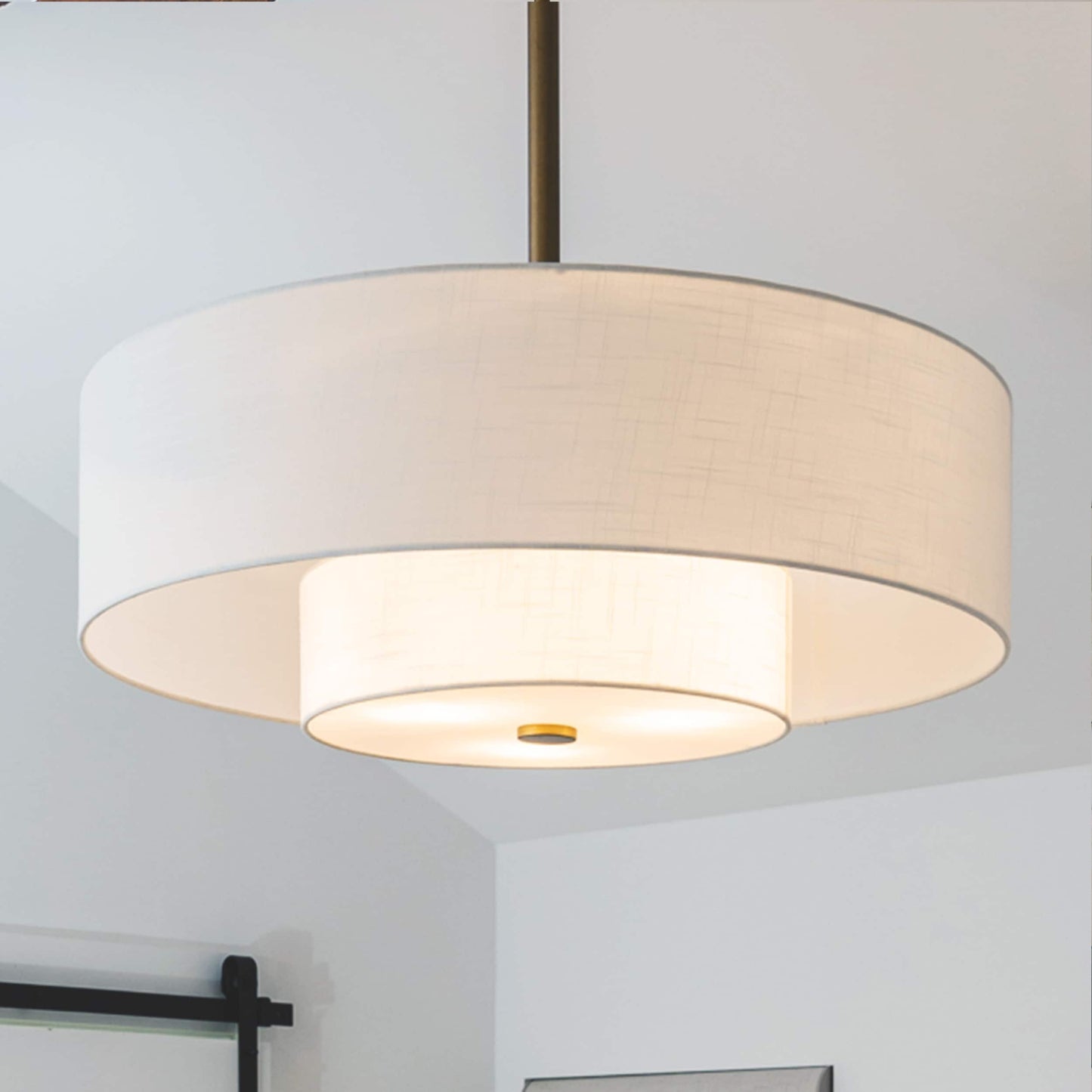 Hunter Jasmine Roth Brookside 30-in Luxe Gold with Matte White Blades Fandelier Ceiling Fan With Light 3 -Blade )