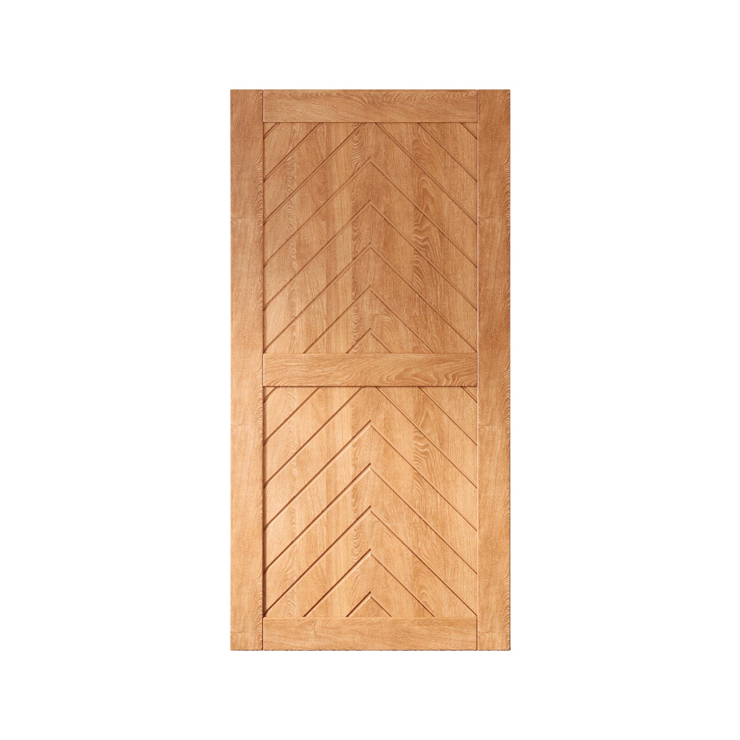 HOMACER 36-in x 80-in Early American Herringbone Pine Wood Solid core Single Barn Door (Hardware Not Included)