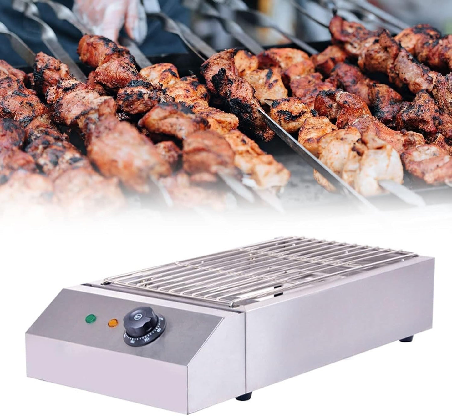 Electric Table Top Griddle, Electric Smokeless Portable BBQ Barbecue Grill Indoor Cooking Grill with Temperature Control Kebab Grill(Jpx D280)