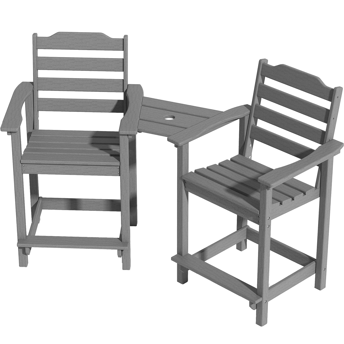 Decksplore San Diego FC HDPE Bar Set Gray Plastic Patio Bar