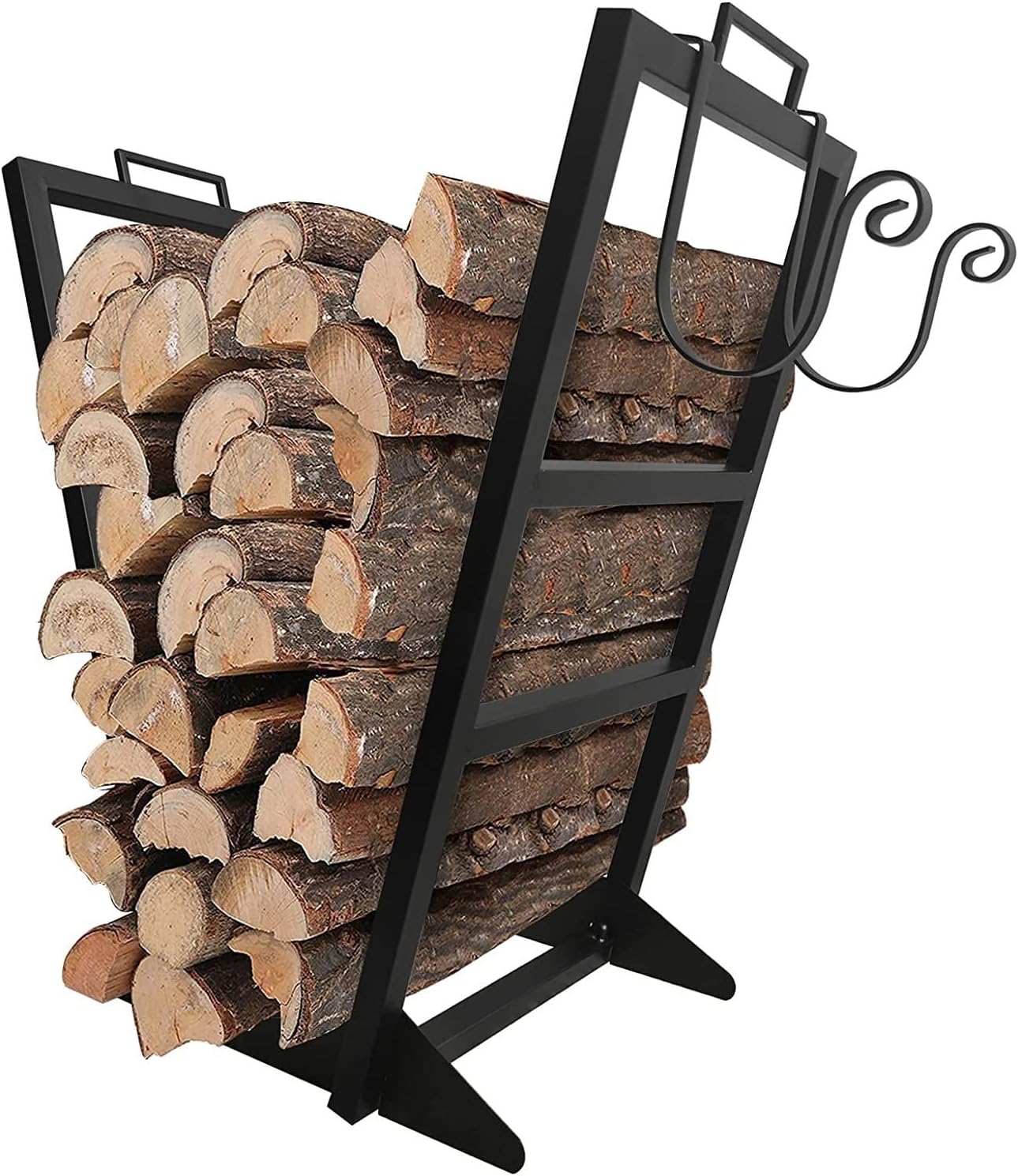 Outdoor Fireplace Firewood Rack Log Store Firewood Rack Indoor Metal Wood Rack for Firewood Heavy Duty Logs Holder for Outdoor Lumber Storage Carrier Organizer(