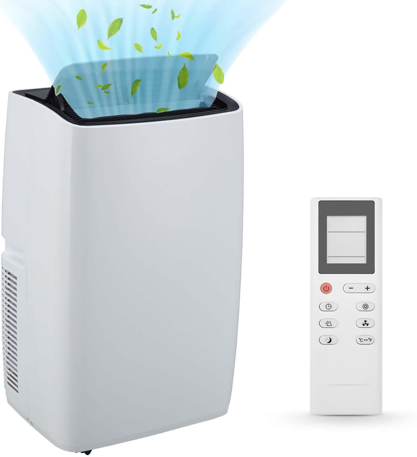 Qeetex 12000 BTU Portable Air Conditioner with Remote Control 3-in-1 Cooling Fan Dehumidifier Smart Sleep Mode 24H Timer Cools up to 550 Sq Ft Window Installation Kit Included