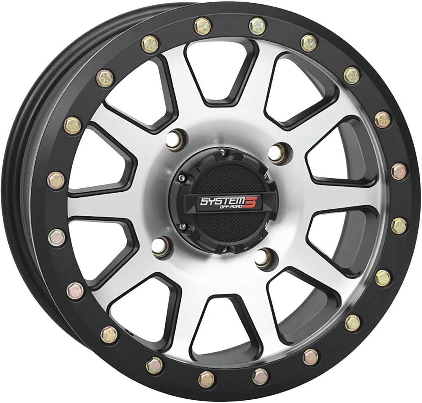 System 3 Off-Road SB-3 Beadlock UTV Wheels - Machined / 14x7 4/137 5+2