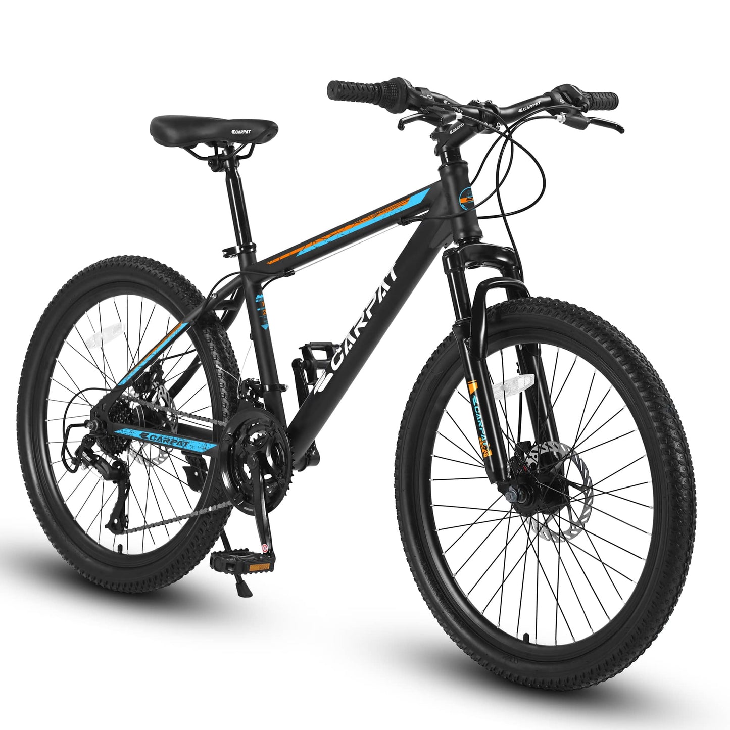 Vynxaria Black and Blue 26 Inch Mountain Bicycle with 21 Speed Gears