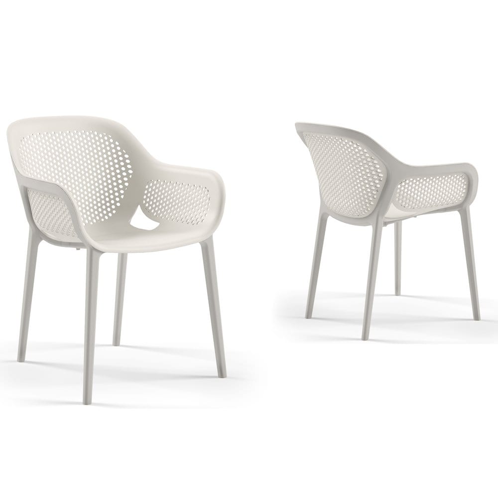 Omax Decor Atra Resin Patio Dining Chair in Cool Gray Set of 2