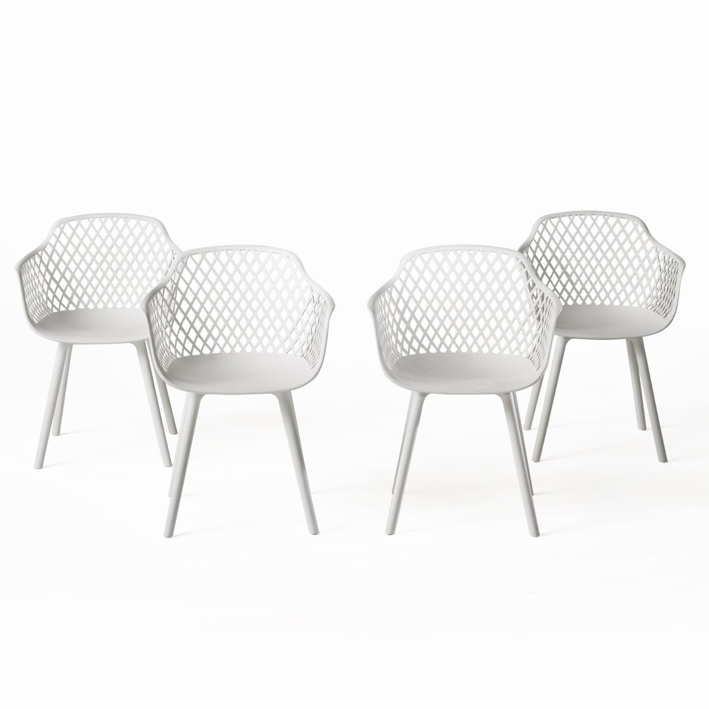 Christopher Knight Home Poppy Outdoor Modern Dining Chair Set of 4-White