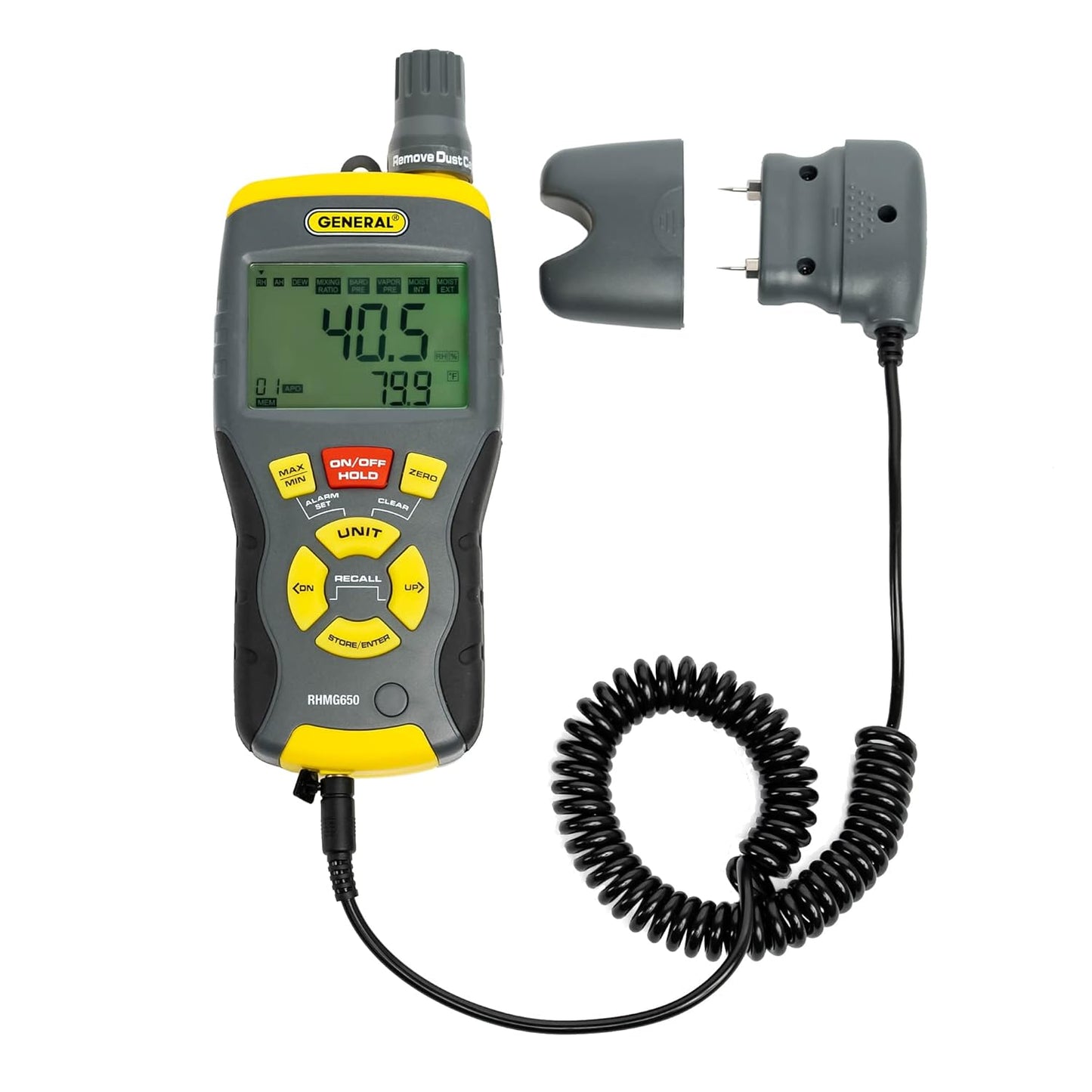General Tools RHMG650 9-In-1 Thermo-Hygrometer with Pin\/Pinless Moisture Meter