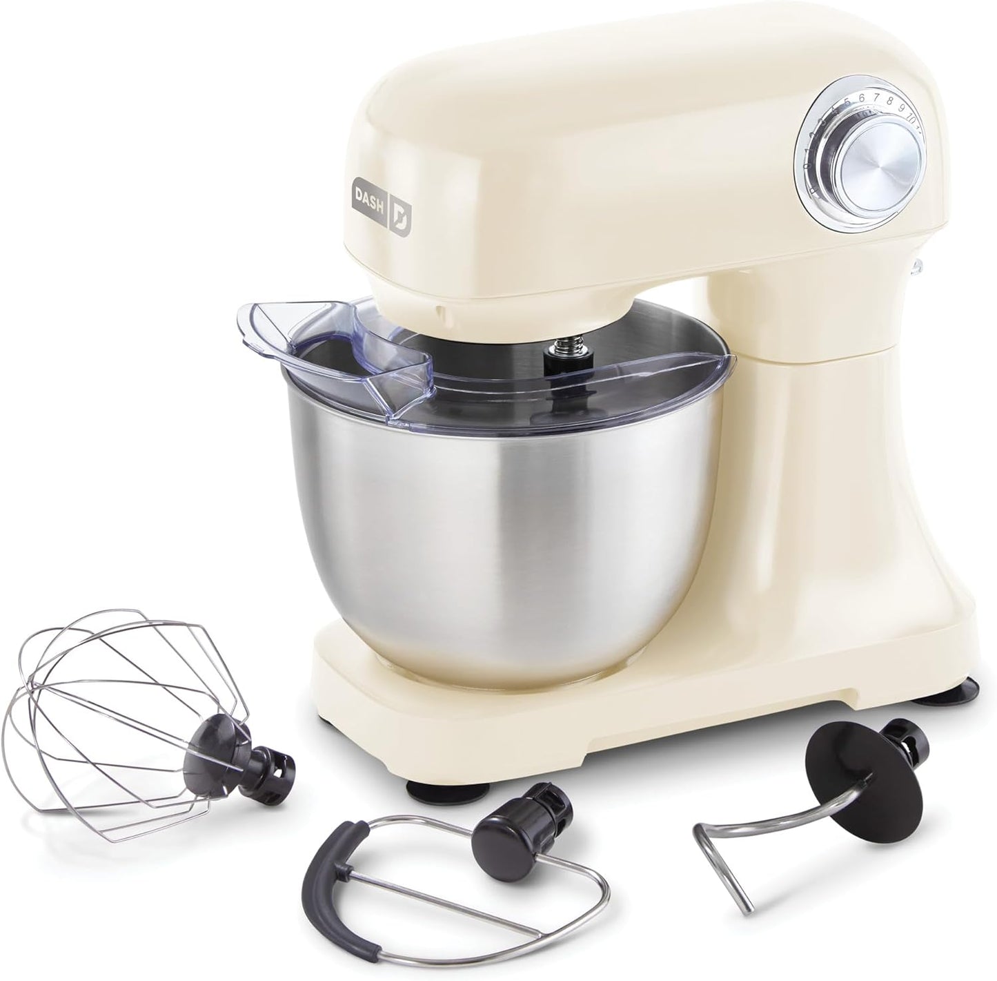 DASH Tilt-Head 3.5qt Stand Mixer 12 Speeds with Paddle, Dough Hook, and Whisk Attaachments - Cream