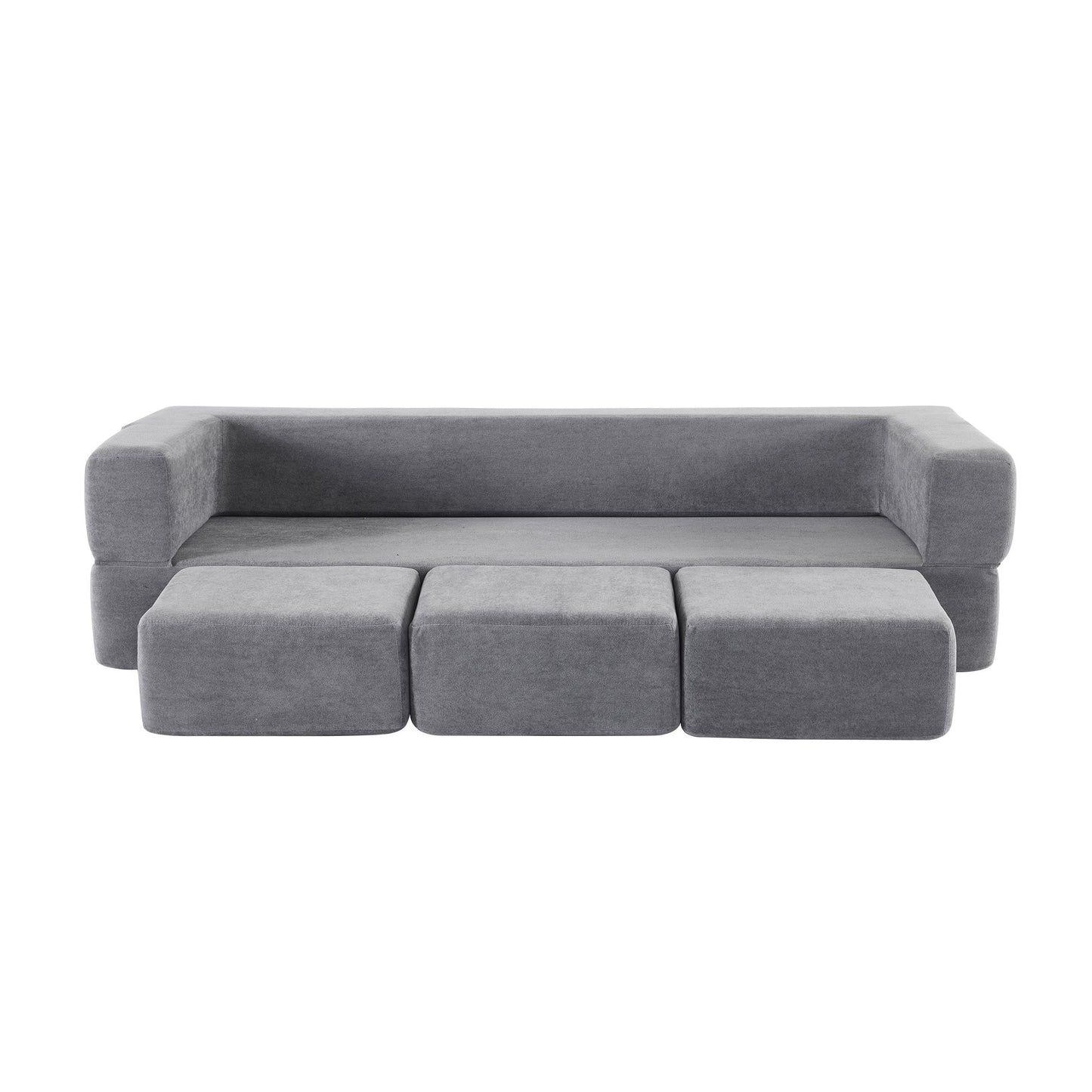 Bybafun 79.14-in Casual Light Gray Chenille 3 -seater Sofa