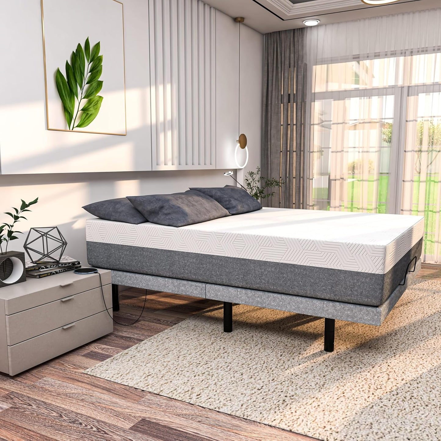 Renanim Queen 12-inch Cooling Gel Memory Foam Medium Mattress in a Box - Breathable Bed Mattress for Cooler Supportive Sleep