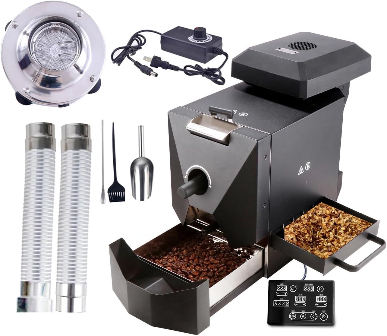 fatamorgana Electric Coffee Bean Roaster Machine, 500g Capacity, 110V, Home Use with Smoke Filter