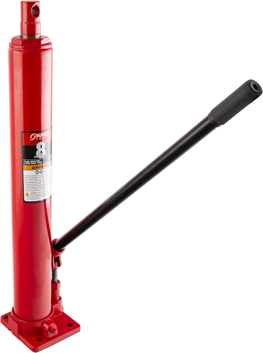 SUNEX TOOLS 5081B 8-Ton, Long Stroke, Bottle Jack, Red