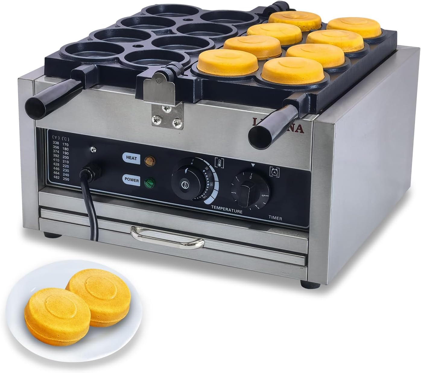 Electric Red Bean Cake Waffle Maker, 8 Holes Egg Cake Waffle Machine, Stainless Steel boay Non-stick Oval Red Bean Cake Maker for Dessert Parties Snack Maker