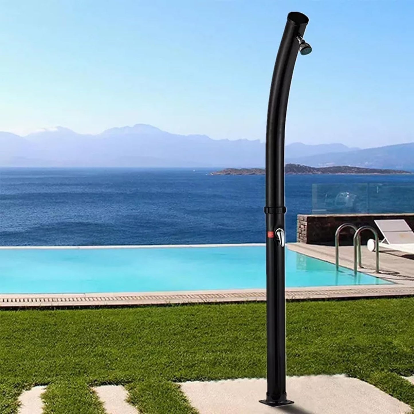 Portable Solar Shower, Outdoor Shower kit 20L Solar Outdoor Shower with Shower Head and Foot Shower Tap, 2-Section Garden Shower Water Temperature Up to 60℃, for Backyard Beach Pool Spa, Bla