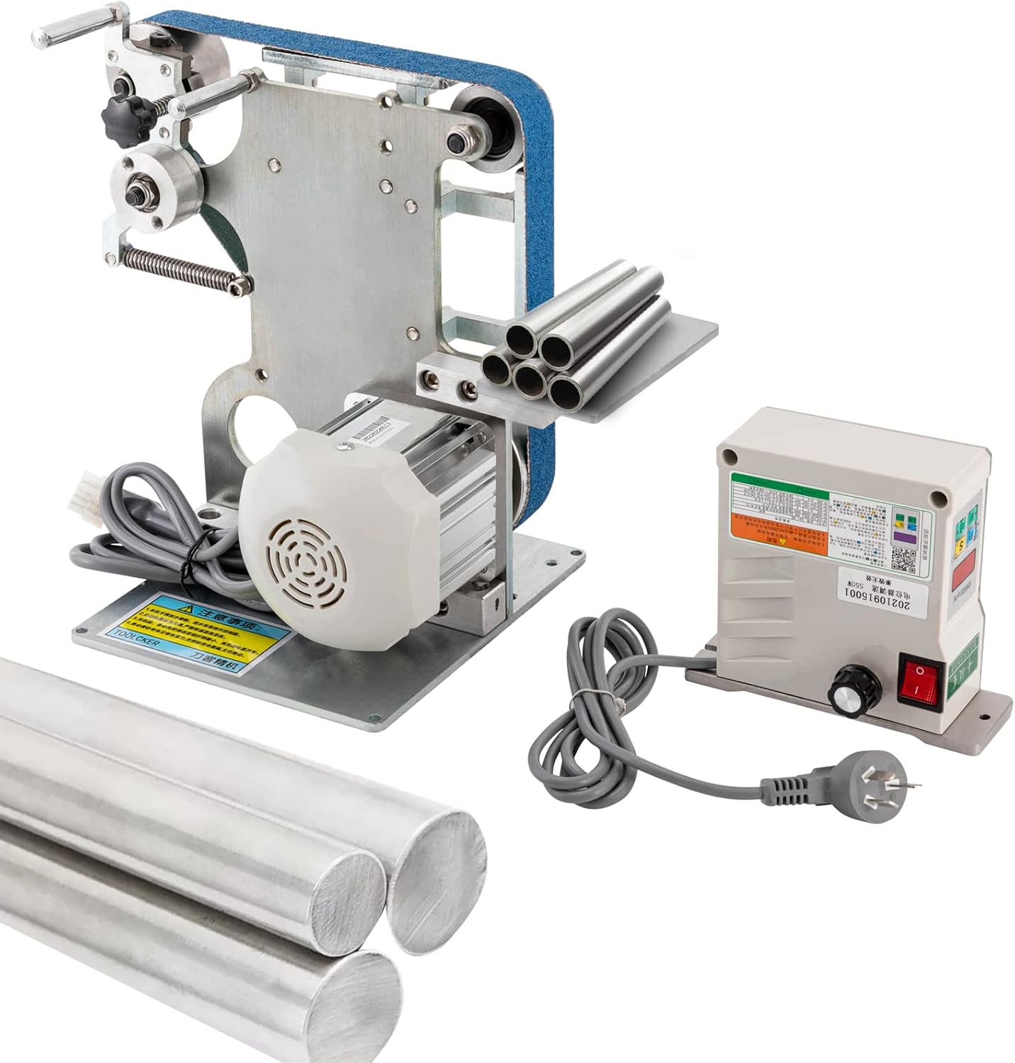 550W Belt Sander, 1 x 30 Inch 6000rpm Rotating Sanding Angle Electric Sanding Polishing Belt Horizontal Polishing Grinding Machine with Brushless Motor for Tool and Metal Polishing Grinding