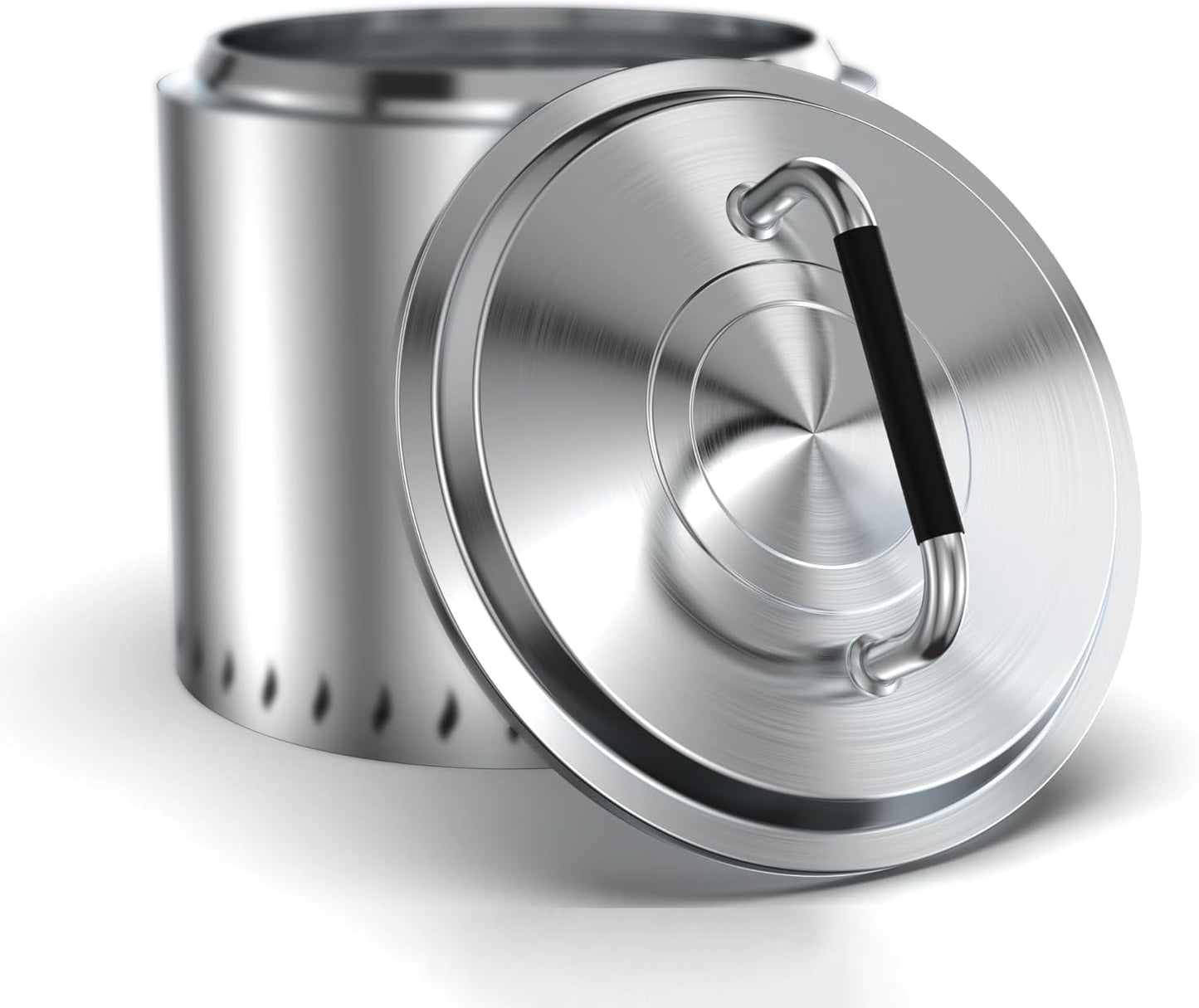 Fire Pit Cover Lid, Firepit Hard Cover for Solo Stove Bonfire 19.5" Fire-Pit, Stainless Steel Outdoor Portable Smokeless Wood Burning Fire-Pit Accessory, Dia. 20" with Heat Resistent Handle