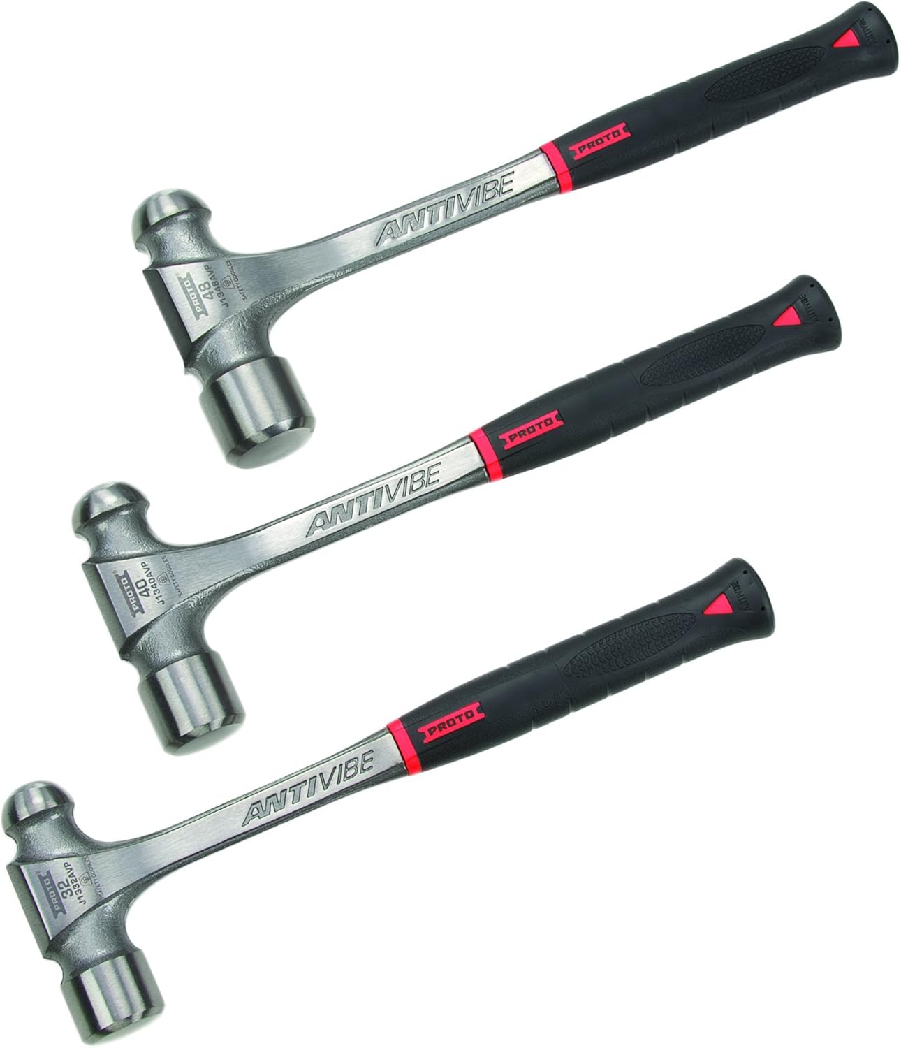 Proto Stanley Proto J1303AVPS 3-Piece Anti-Vibe Ball Pein Hammer Set (32, 40, 48 oz.)
