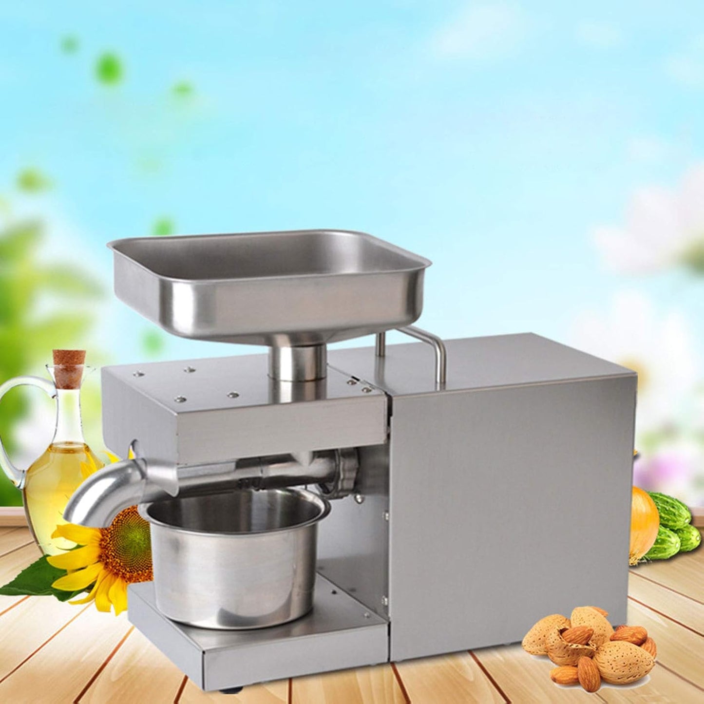 110V Oil Press Machine Heavy Duty Commercial Oil Machine Automatic Oil Expeller Extractor 600W Stainless Steel Cold\/Hot Oil Extractor Electric Oil Making Machine for Home Oil Maker
