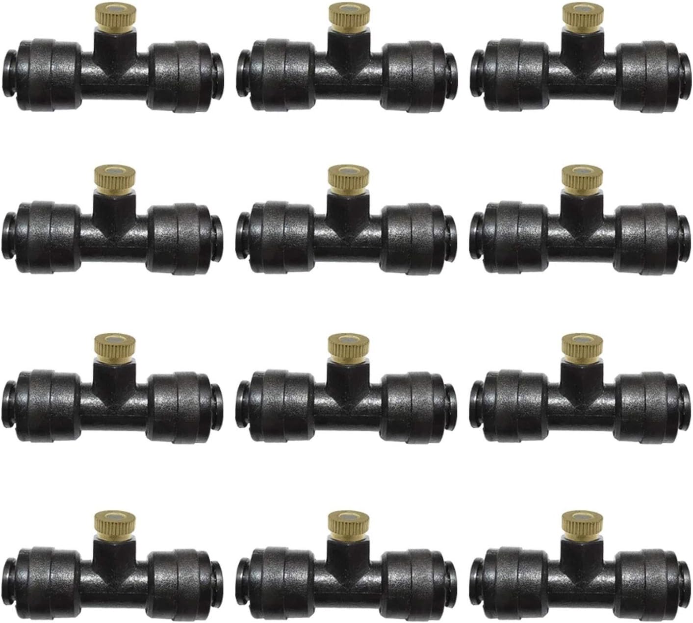 70pcs brass misting nozzles low pressure for outdoor cooling system mister nozzle with 1 4 slip lock tees atomizing misting sprayer fog nozzles for garden humidification landscaping dust control