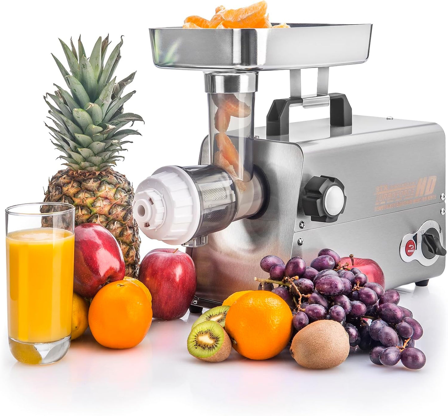 STX International Turboforce HD (Heavy Duty) 3500 Series 7-in-1 Electric Meat Grinder | Sausage Stuffer | Kubbe Maker | Foot Pedal | Juicer | 5 Grinding Plates | Stainless Steel Blades & More Included