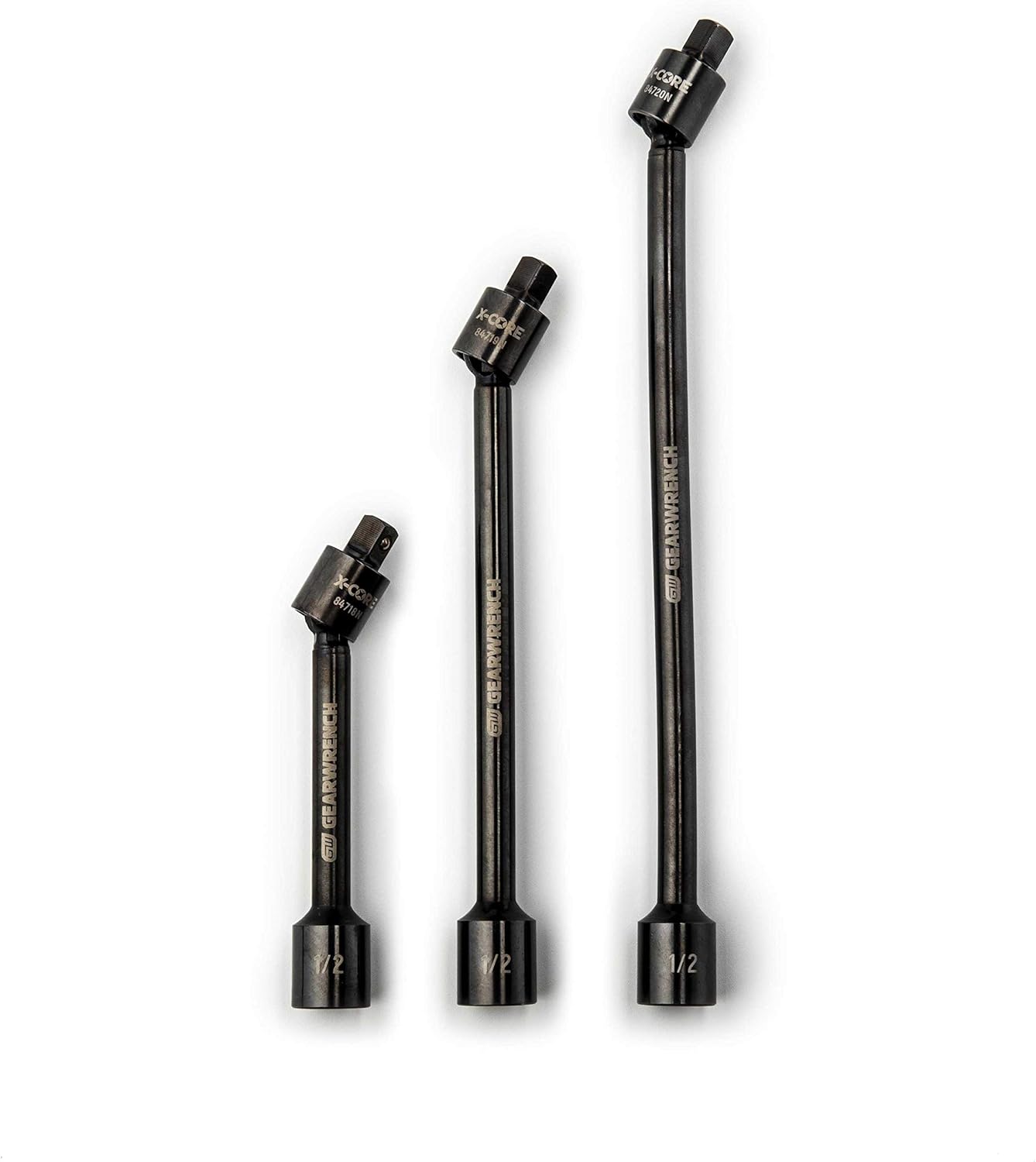 GEARWRENCH 1/2" Drive x-Core Pinless Universal Joint Impact Extension Set 6", 9" & 12" - 84721N