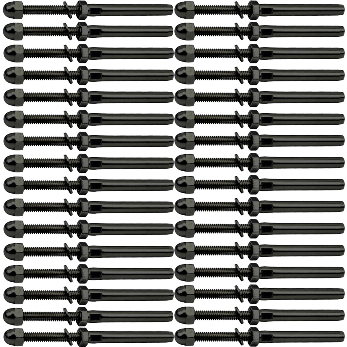 3/16 Black Cable Railing Hardware,Cable Railing System Kit,Stud Tensioner 50pcs,for Wood & Metal Posts