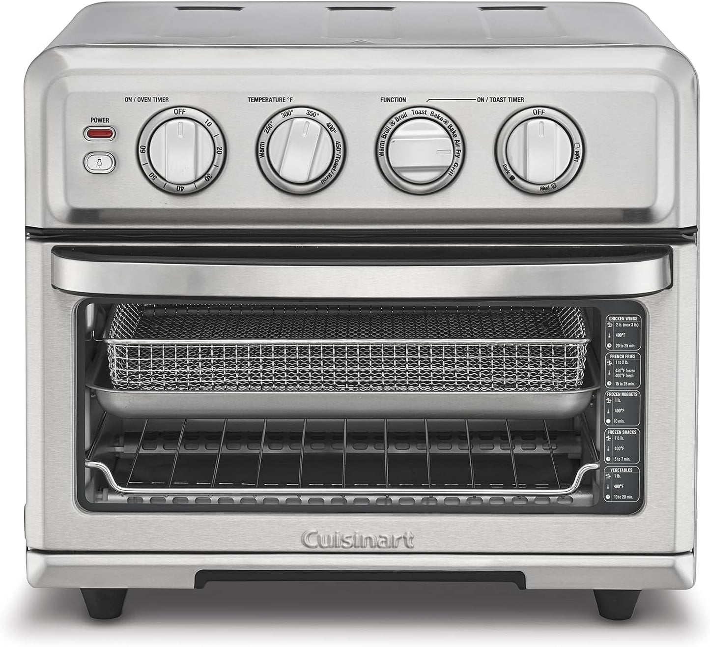 Cuisinart Air Fryer Toaster Oven with Grill, 1800W 8-1 Air Fryer Oven with Bake, Convection Bake, Grill, Broil and Warm Options, Large Capacity, 60-Minute Timer, TOA-70NAS, Stainless Steel