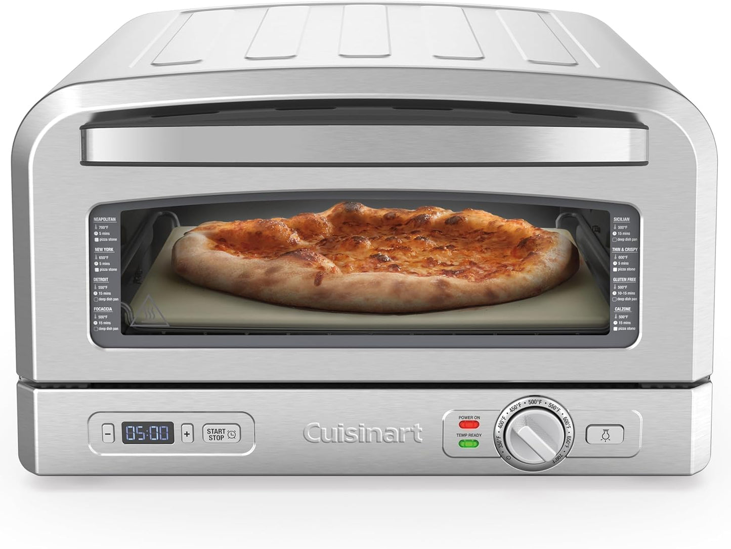 Cuisinart Indoor Pizza Oven \u2013 Versatile Temp range reaches 700°F \u2013 Bake 12\u201D Pizzas in Minutes \u2013 Portable Countertop Pizza Oven \u2013 Stainless Steel \u2013 CPZ-120
