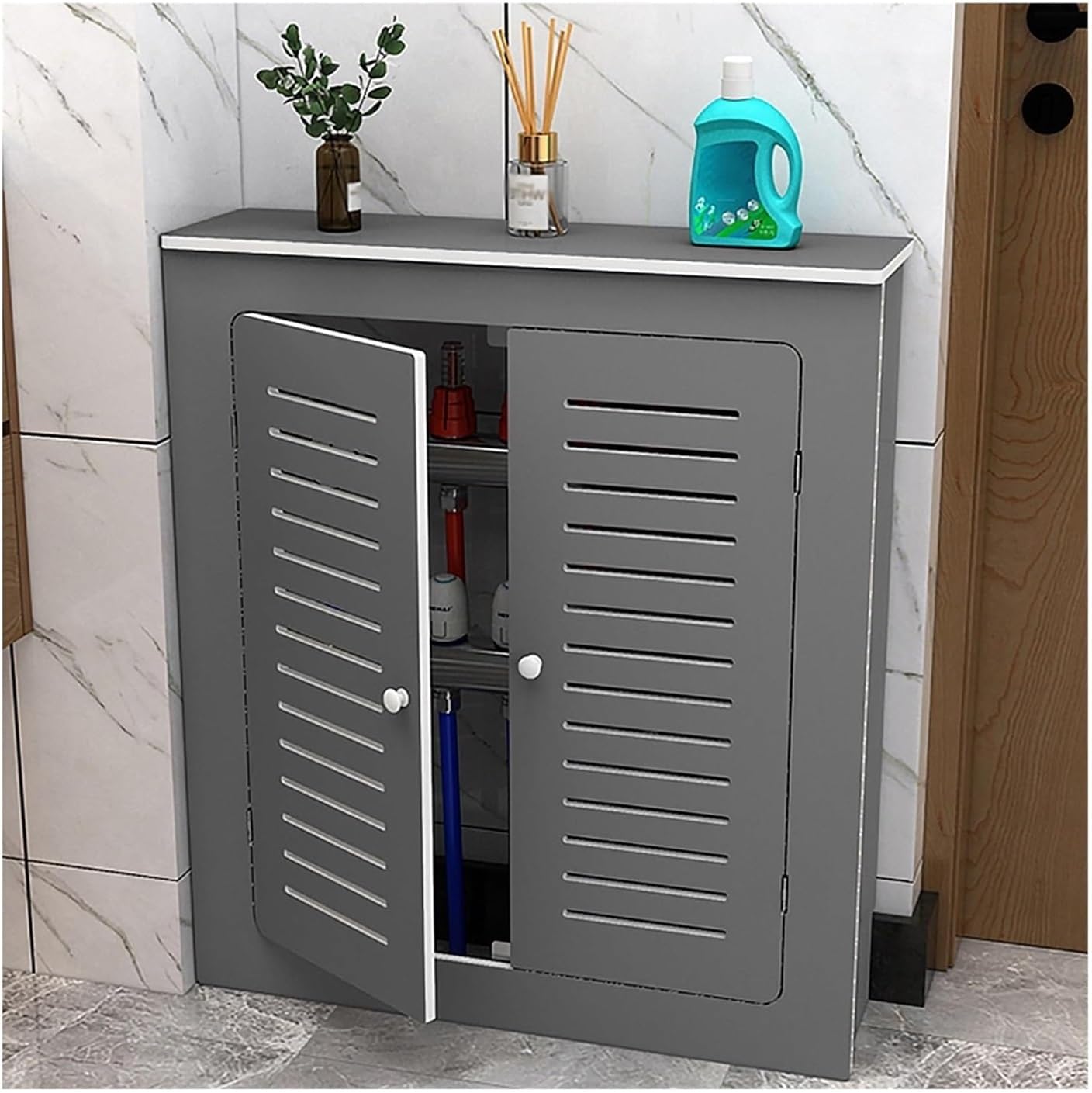 Radiator cover for old radiator,Radiator cabinet, Heating Radiator Cover Table Watersplitter Pipe Sheltering Cabinet for Living Room\/Hallway\/Laundry(27x20x8in(68.6x51x20.8cm))