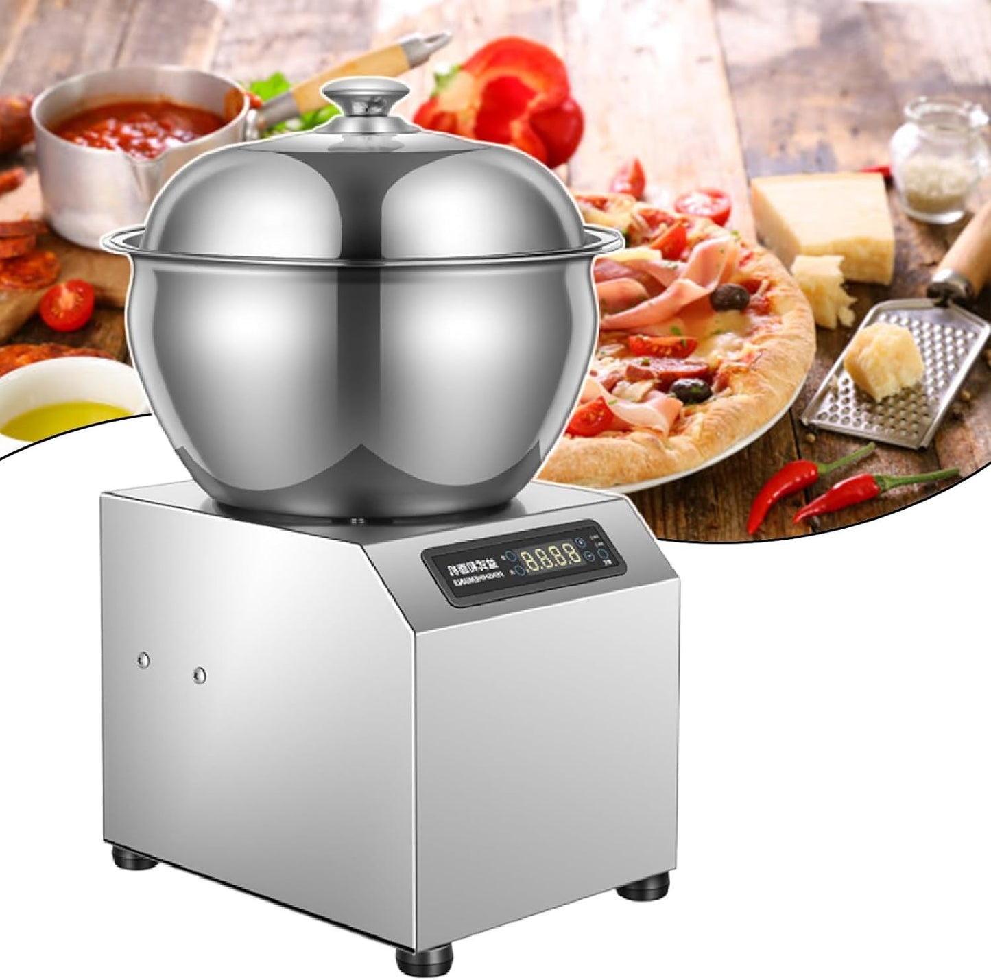 Desktop Dough Maker, 5kg\/8kg Commercial Dough Mixer Stand Mixer Dough Kneading Machine with Timing Function,8Kg-110V