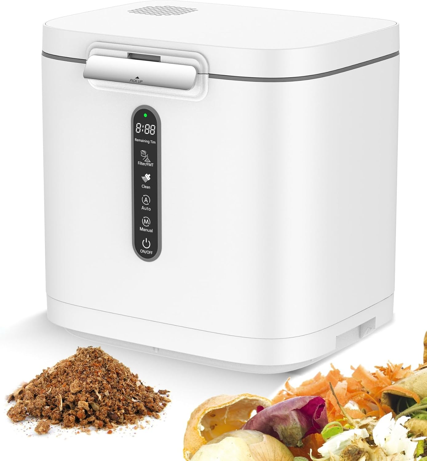 4L Electric Composter for Kitchen, Compost Bin for Countertop with Auto-Cleaning\/Odor-Free\/LED Display, Turn Kitchen Waste to Dry Compost Fertilizer, Indoor\/Outdoor Compost Machine