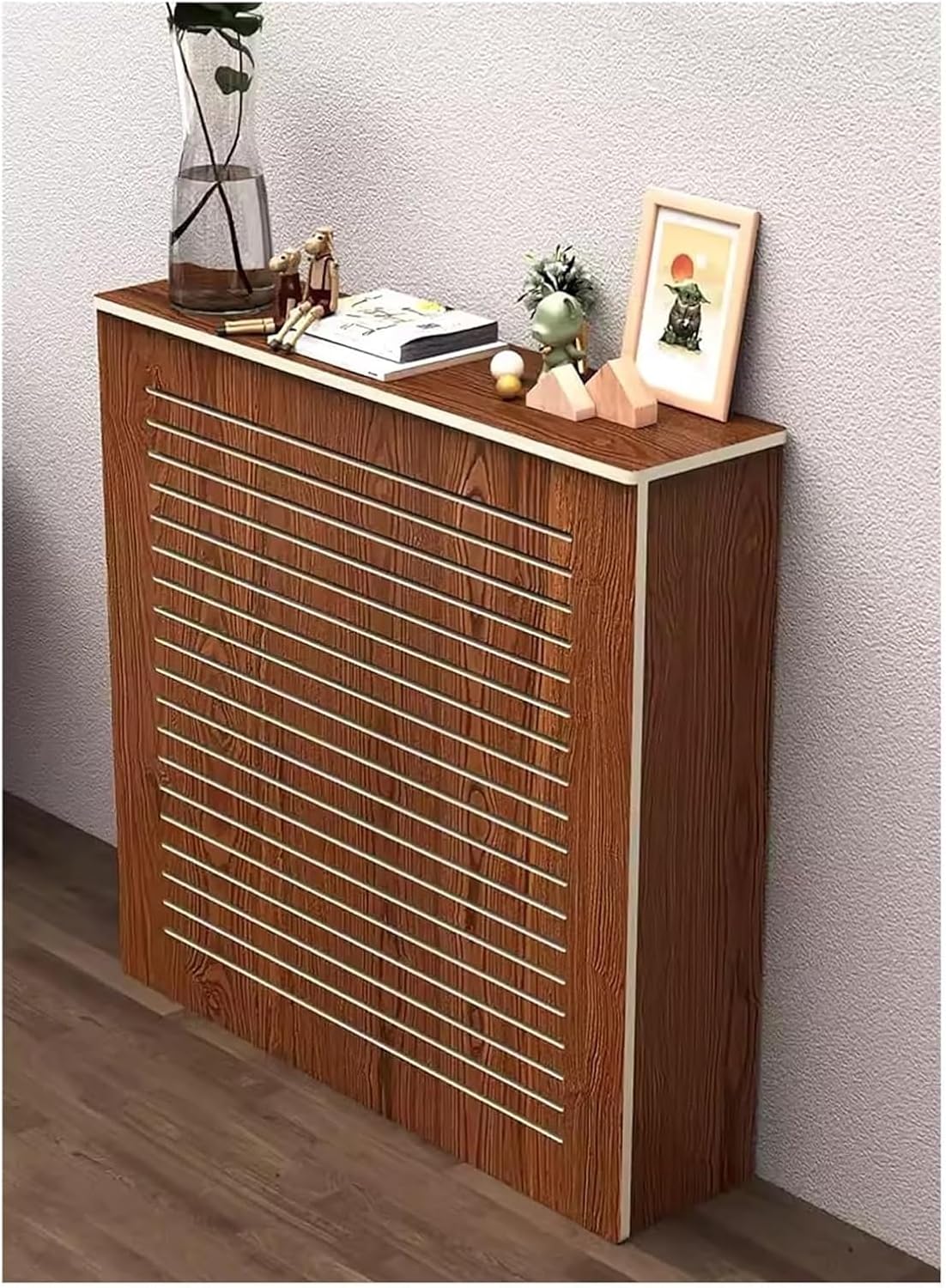 Radiator cover for old radiator,Radiator cabinet, Heater Guard Covers Louvered Grill Shelf Cabinet Household Living Room Office Doorway Water Valve Trim Cover(90x90x20cm(35.4x35.4x7.9in))