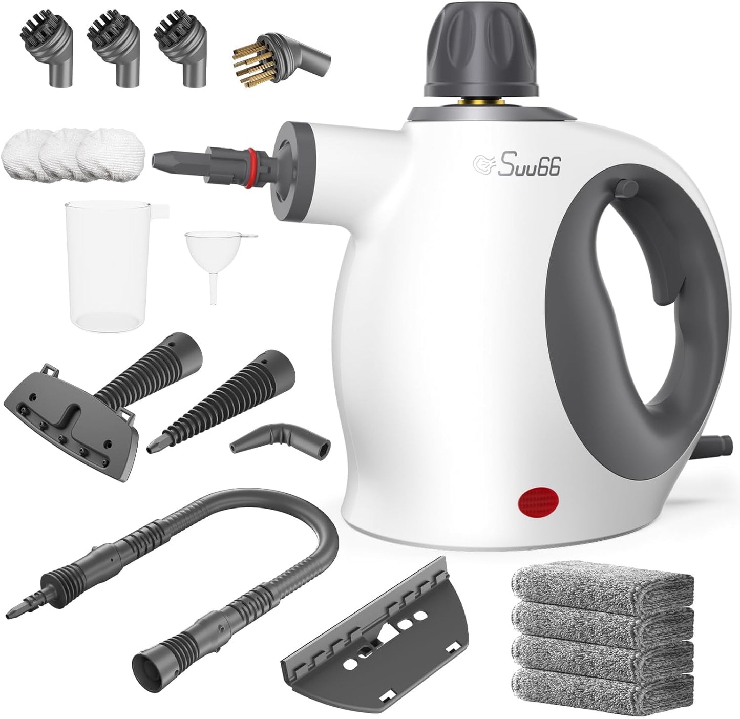 Handheld Steam Cleaner with Safety Lock, 500mL Large Tank & 19PCS Accessories - Multi-Surface Deep Cleaning for Kitchen, Bathroom, Car, Sofa - Removes Stubborn Grime, Sanitizes Surfaces (White)