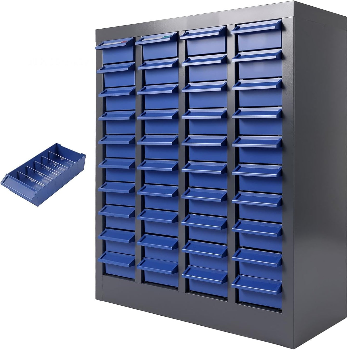 40-Drawer - Nut and Bolt Organizer | Stainless Steel Part Storage Cabinet | Shelves & Labels | Each Drawer 3.9" D x 7.8W x 2" H | Durable Hardware Storage for Small Parts\/Tool (Classroom, Home)
