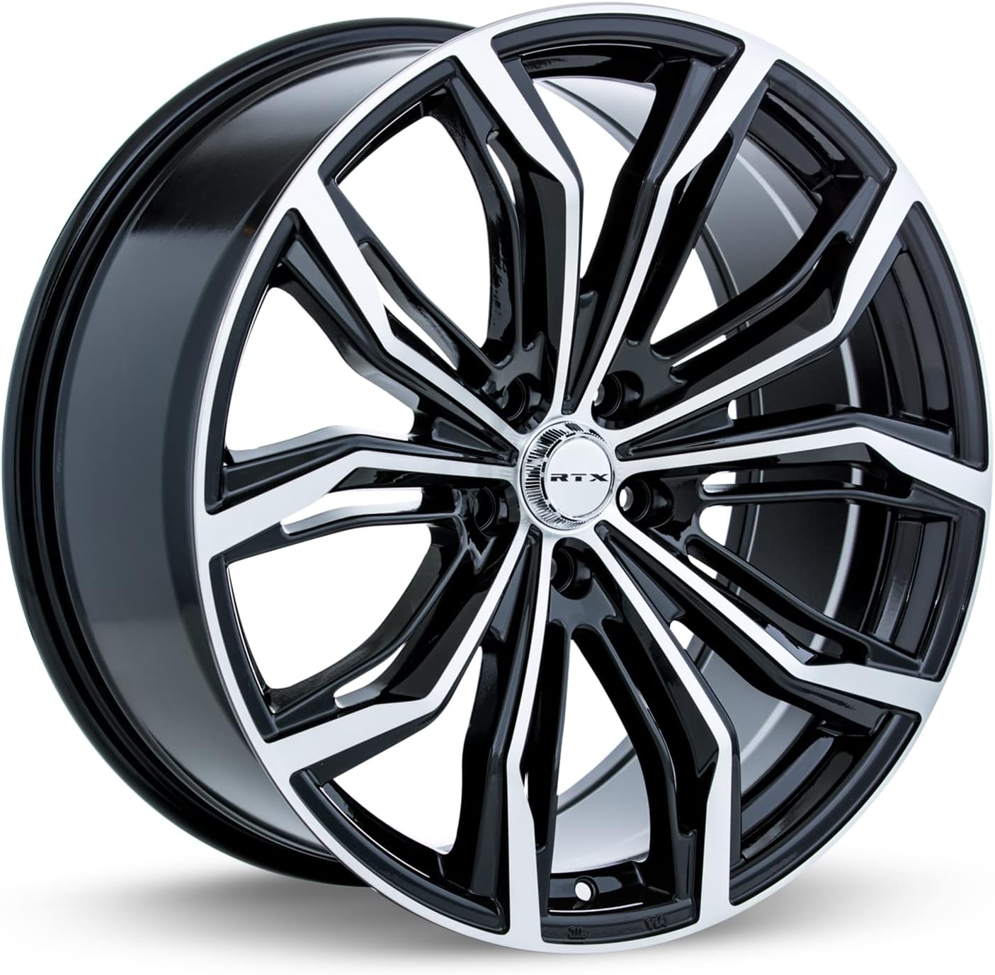 RTX BLACK WIDOW Custom Wheel - 18x8, 35 Offset, 5x120.65 Bolt Pattern, 74.1mm Hub - Black with Machined Face Rim
