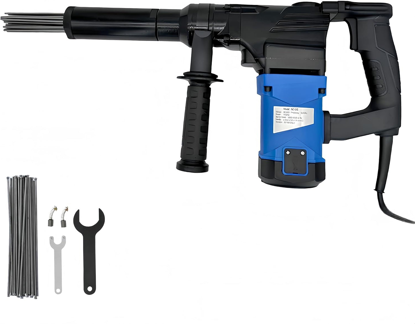 Electric Needle Scaler, 1100w Derusting Needle Gun, Industrial Grade Pistol Grip Rust Remover Tool with 100PCS ø3mm Needles for Weld Slag & Paint, 3200-3400 BPM 360° Rotatable Vice Grip