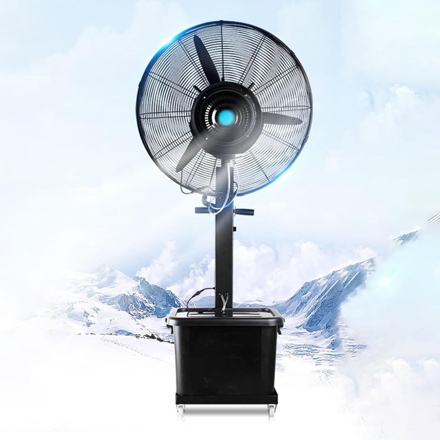 WNGJZZYC 22in\/28in\/32in Patio Misting Fans, Outside Pedestal Cooling Fan, with 40L Tank & 3-Speed Settings, 90° Degree, Standing Fan for Residential Greenhouse Outdoor(71cm\/28in)