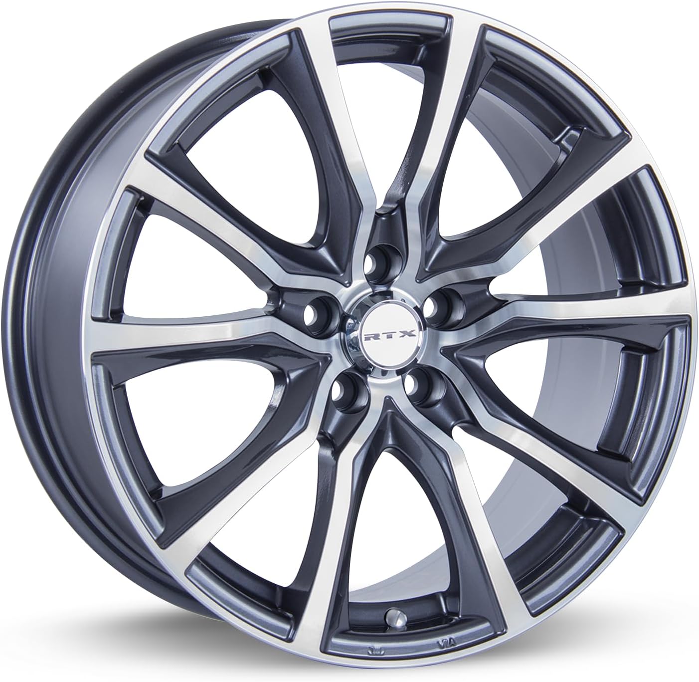 RTX Contour Custom Wheel - 17x7.5, 40 Offset, 5x114.3 Bolt Pattern, 73.1mm Hub - Gunmetal with Machined Face Rim