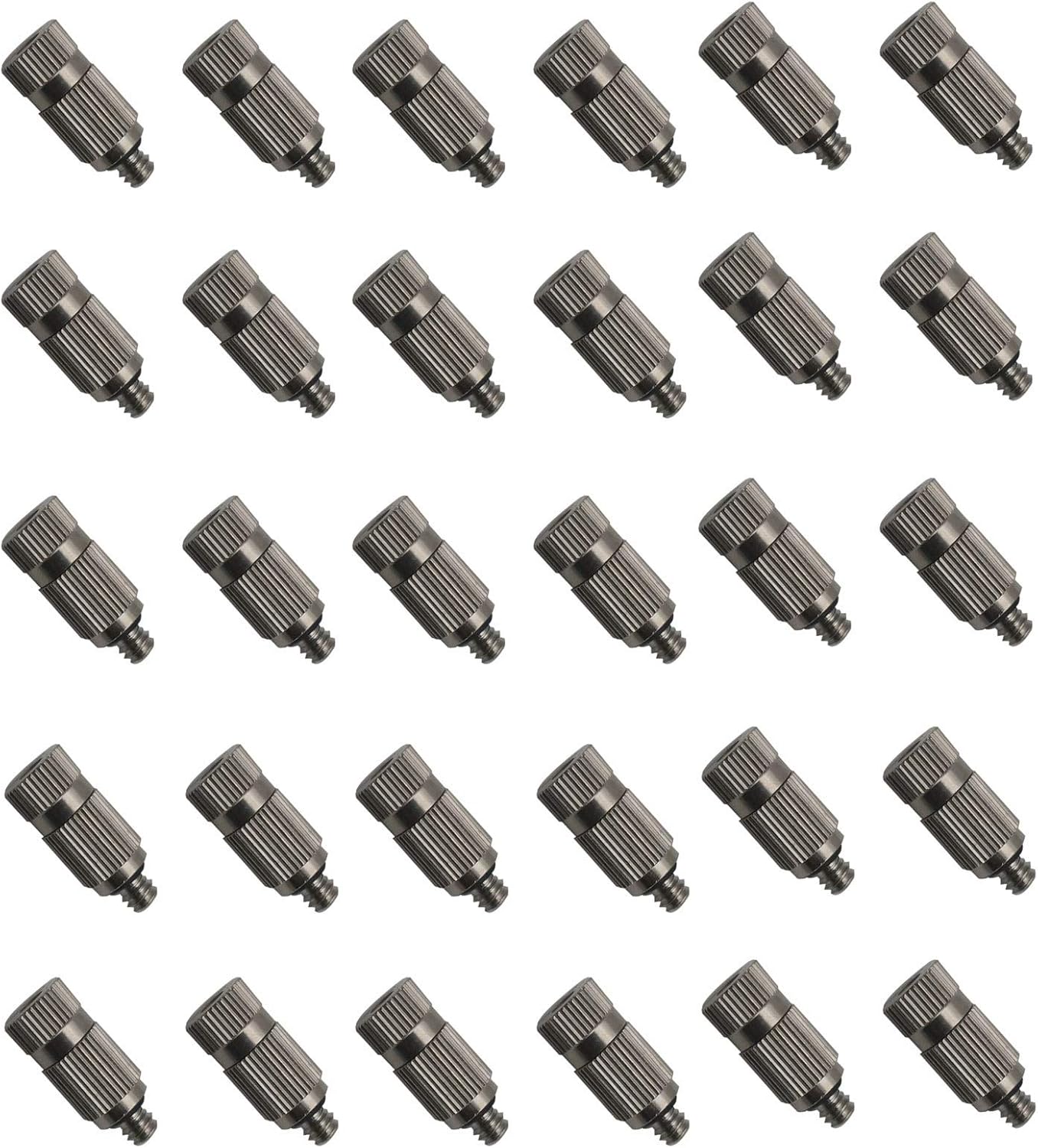 Pfeilzieher 40pcs Stainless Steel misting Nozzle kit for Cooling System high Pressure 3 16 Threaded Mister nozzles Anti drip fogging Spray Head for Landscaping air humidification Spraying ion