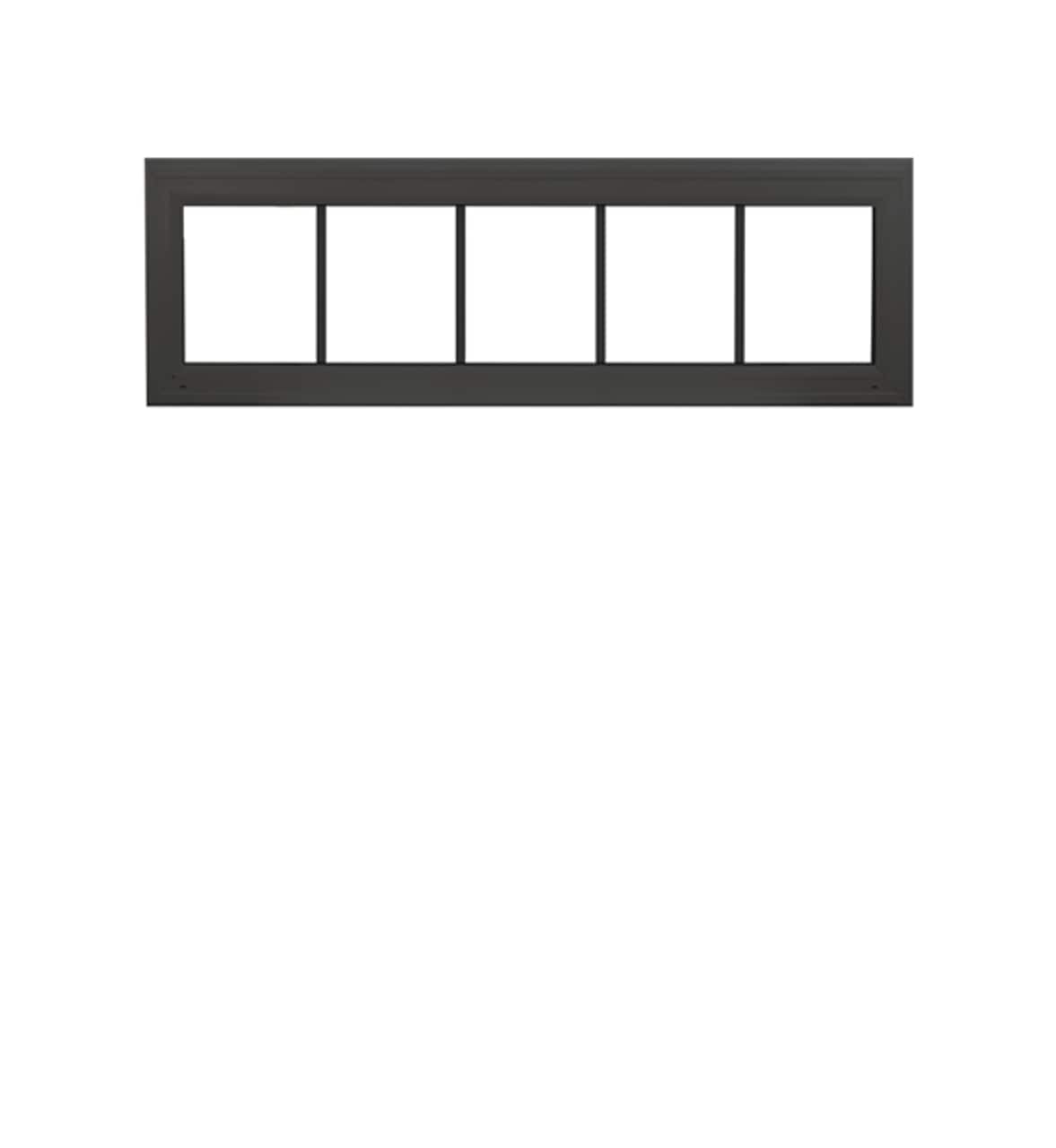 Heritage Transom Window Black 60-in x 12-in Double Pane with Grids G7 DP Rating 50 W5H1 Standard Glass Clear