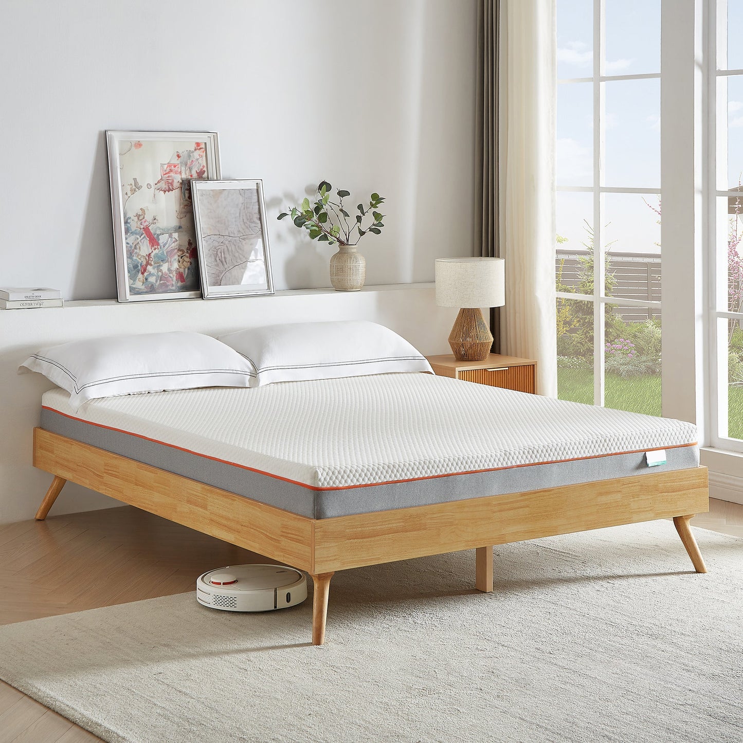 Vecelo Charcoal Infused Memory Foam California King Mattress 8 Inch Medium Firm California King Size Bed Mattress with Washable Cover for California King Bed Frame Pressure Relieve Fresh Cooling Comfort