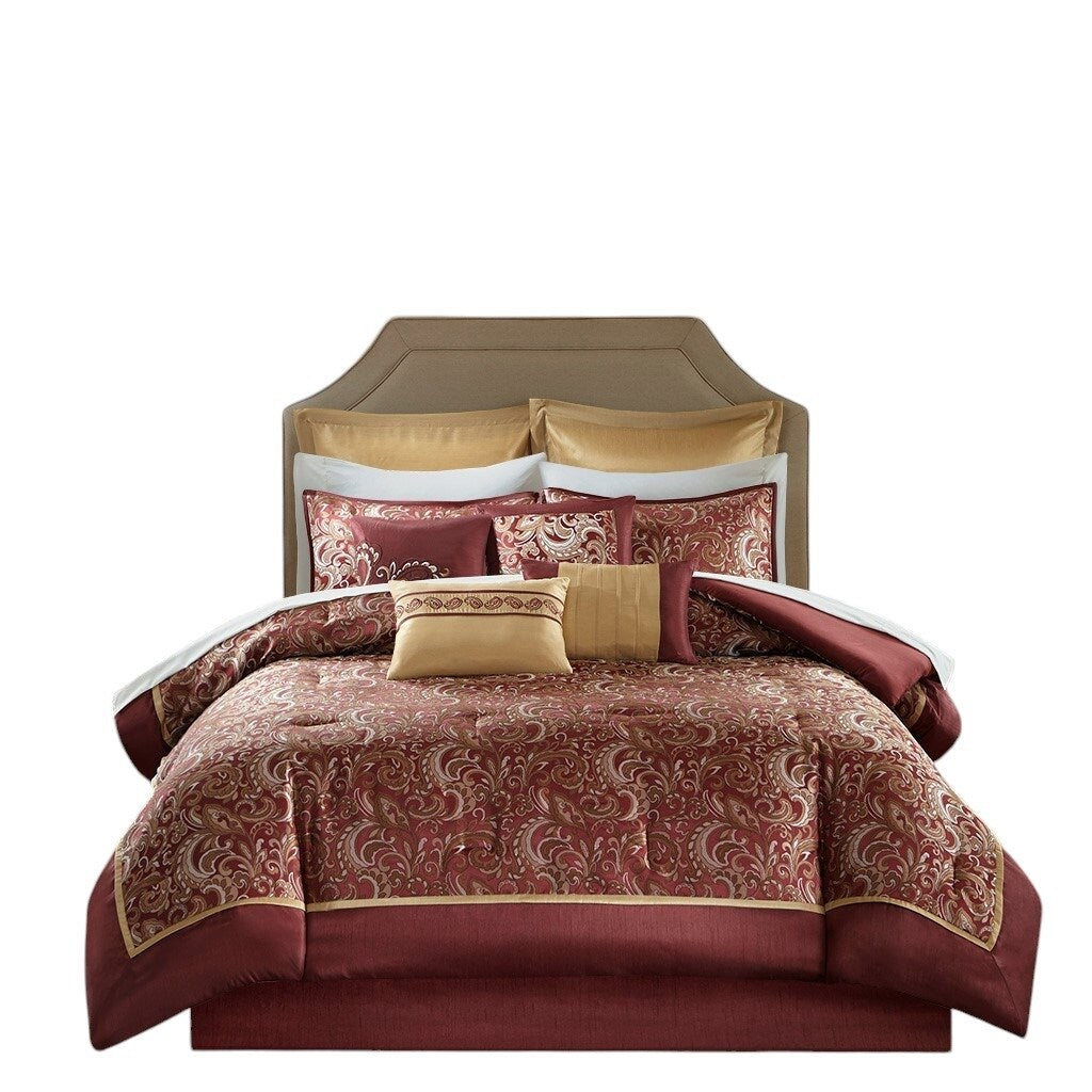 Gracie Mills Pruitt 24-Piece Jacquard Paisley Room-in-a-Bag Set