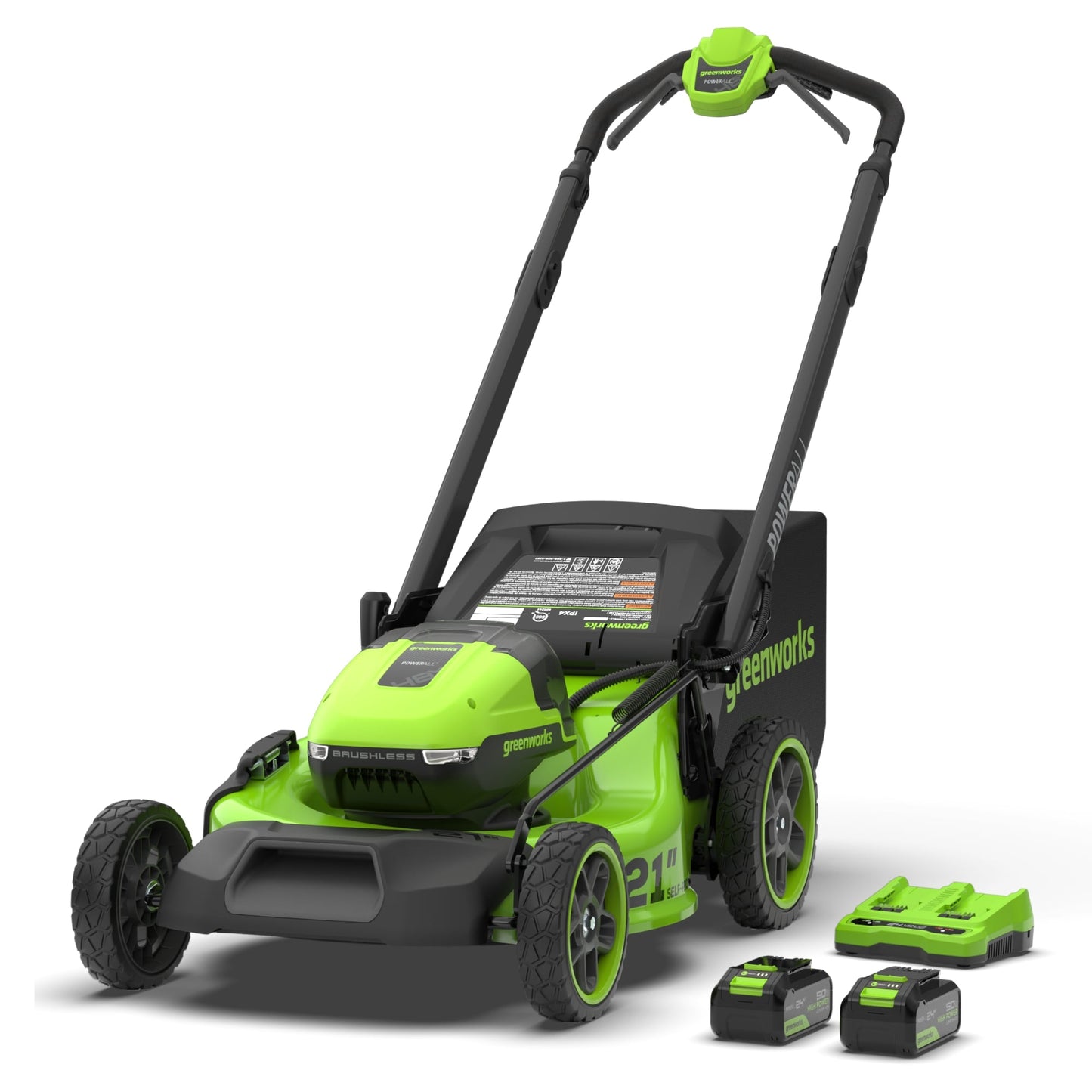 Greenworks 24-volt, 21-in Self Propelled Battery Walk Mower with (2) 5 Ah Batteries & Charger Included