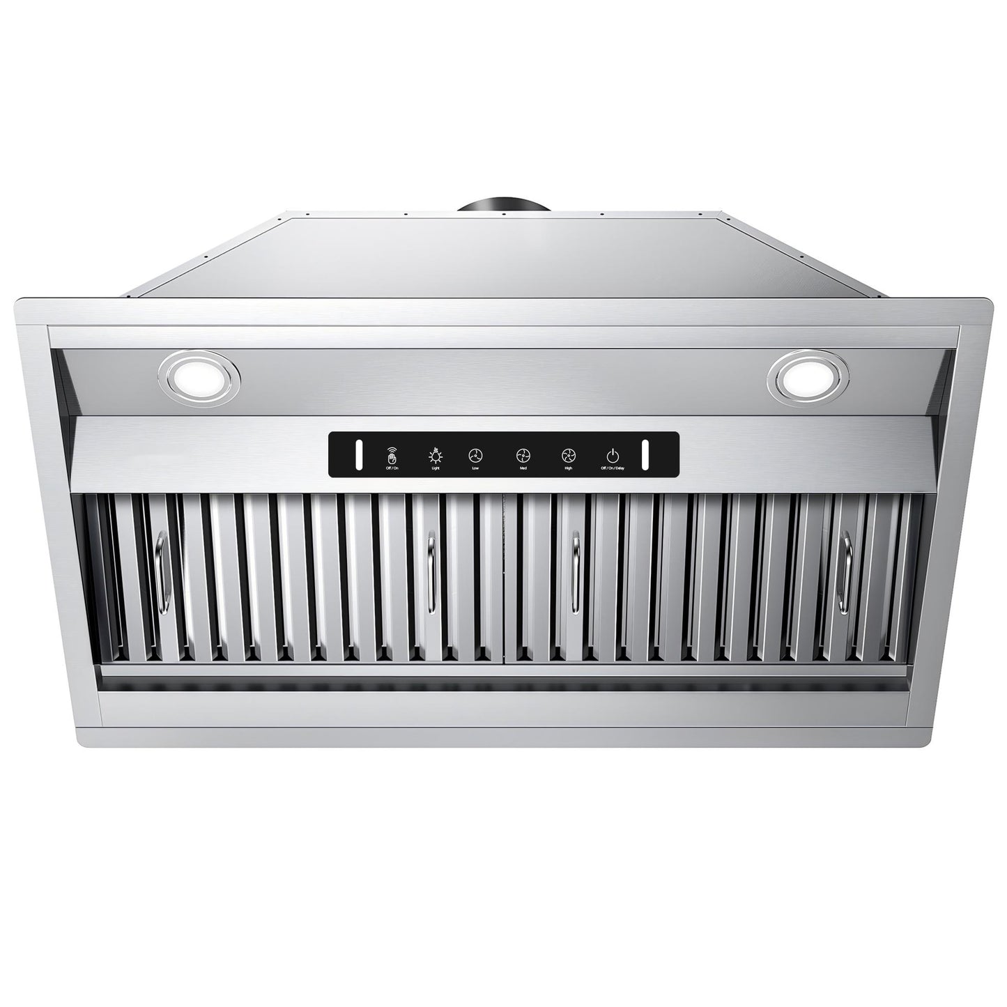 VIKIO 42 inch Ducted 980-CFM Recirculating Stainless Steel Insert Under Cabinet Range Hood with Charcoal Filter