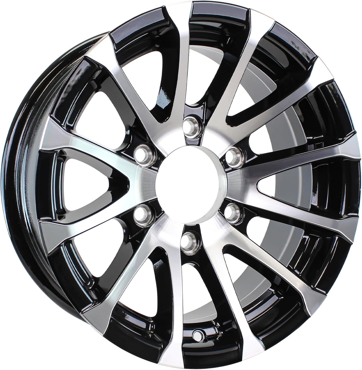 eCustomrim Aluminum Trailer Wheel 16X6 16" Avalanche Black 6 Lug On 5.5" Center Rim
