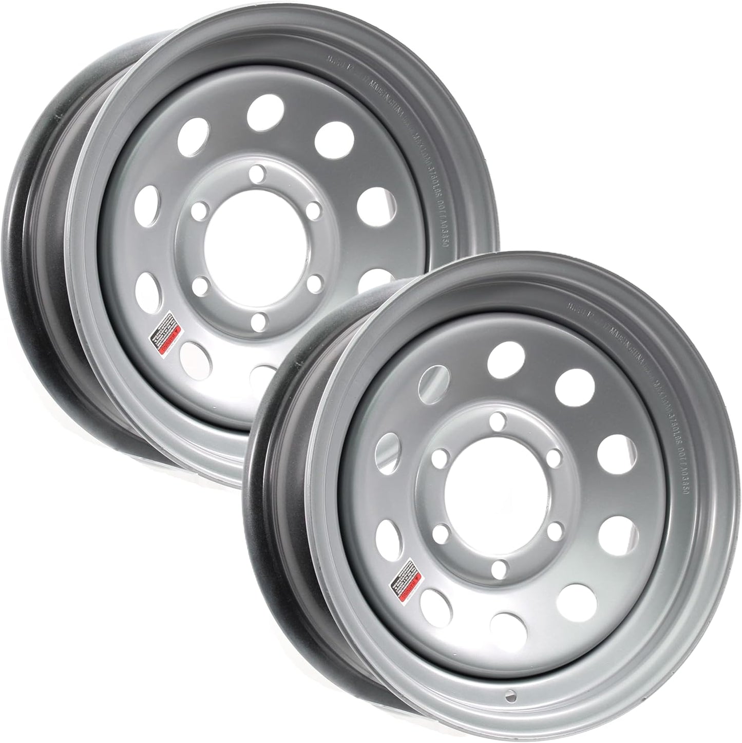 eCustomrim 2-Pack Trailer Rim Wheel 16X6 16" 6 Lug Silver Modular