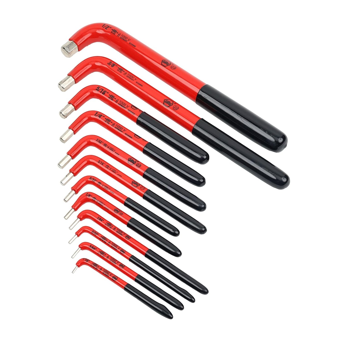 Wiha 13694 12 Piece Insulated Hex L-Key Set - Inch