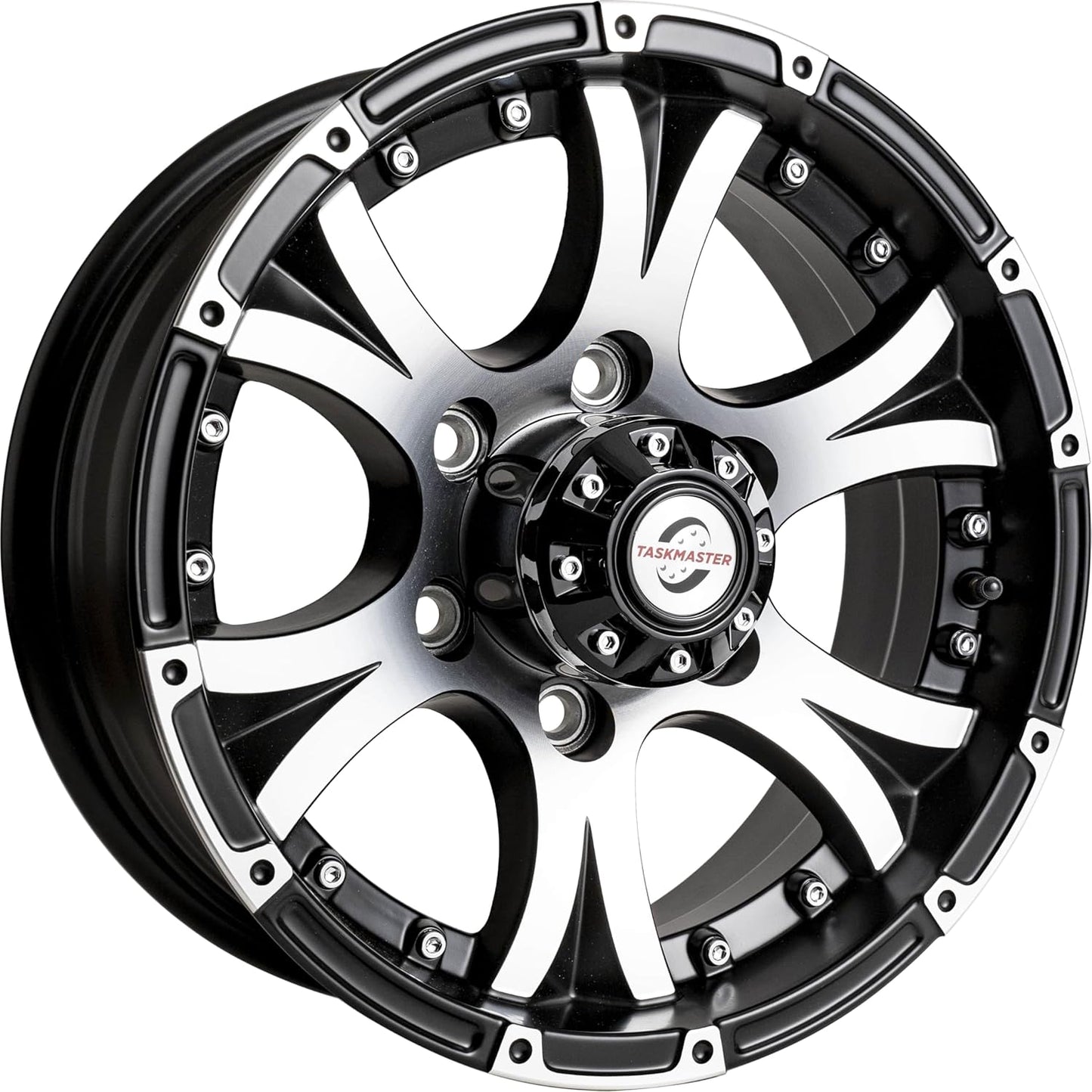 Viking Series 15x 6 6x5.5 4.25 Center Bore Matte Black Machined Face & Lip Aluminum Trailer Wheel with Cap Updated Sku WA-15060655-BMBM-13736-M2