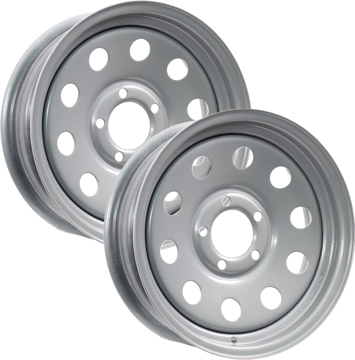eCustomrim 2-Pack Boat Trailer Rims Wheels 15" 15X6 5 Lug Hole Bolt Silver Modular