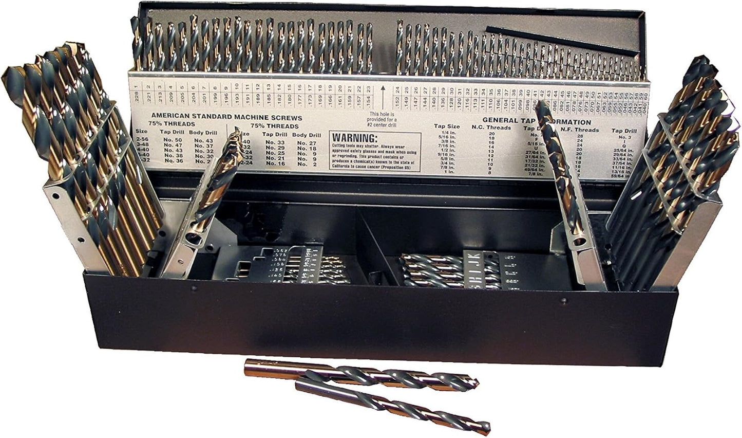 Viking Drill and Tool by Norseman 93840 SP-115 Type 240-UB 135 Degree Split Point Magnum Super Premium Jobber Drill Set (115 Piece)